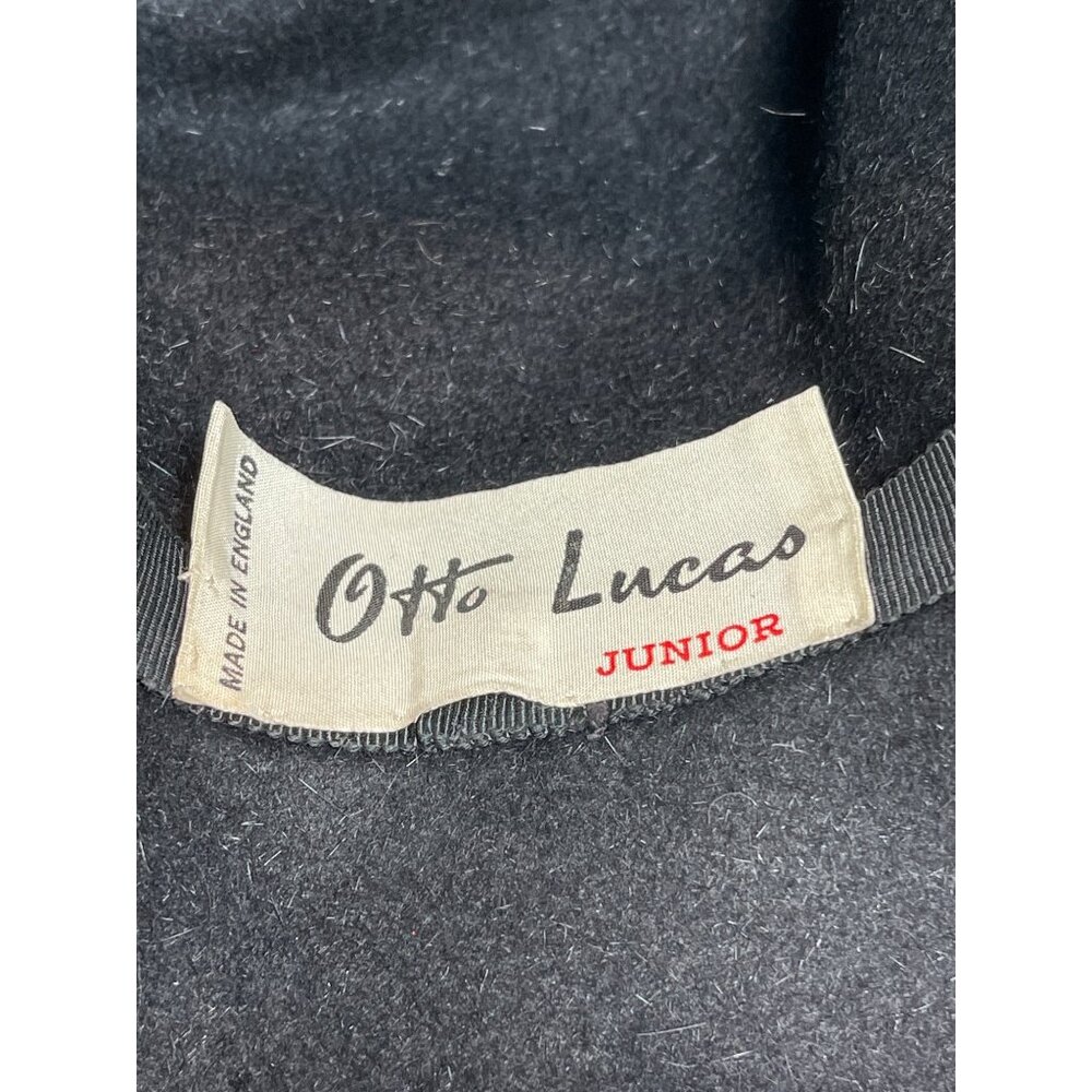 Vintage Otto Lucas Junior Black Wool Cloche Hat Made In England NWOT - Picture 7 of 7